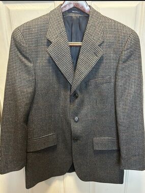 Ralph Lauren Mens 38R Sport Coat Wool Tweed Houndstooth Check Canada **Read